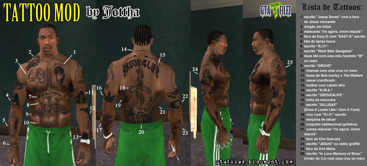 gta san andreas mods. Tattoo Mod