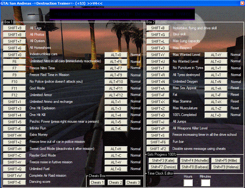 برنامج GTA SA Trainer  في اخر اصدار له GTASANANDREAS+53Trainer