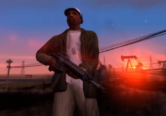 gta andreas san screenshots ps2 cj sanandreas m4 thegtaplace